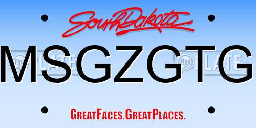 MSGZGTG South Dakota License Plate