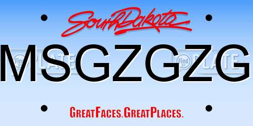 MSGZGZG South Dakota License Plate