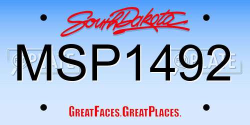 MSP1492 South Dakota License Plate