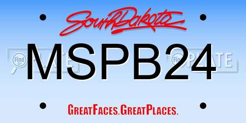 MSPB24 South Dakota License Plate