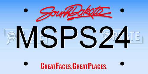 MSPS24 South Dakota License Plate