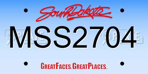 MSS2704 South Dakota License Plate