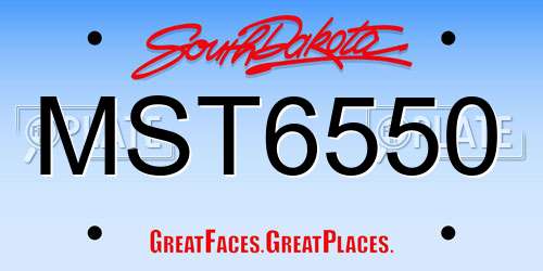 MST6550 South Dakota License Plate