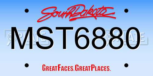 MST6880 South Dakota License Plate