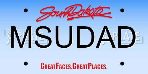 MSUDAD South Dakota License Plate