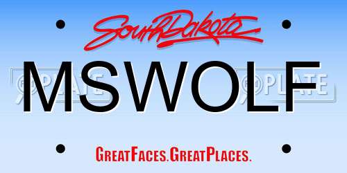 MSWOLF South Dakota License Plate