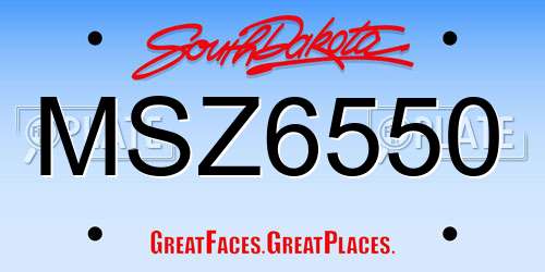 MSZ6550 South Dakota License Plate