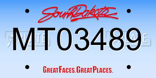 MT03489 South Dakota License Plate