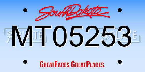 MT05253 South Dakota License Plate
