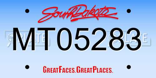 MT05283 South Dakota License Plate