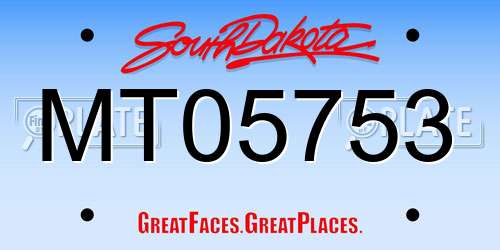 MT05753 South Dakota License Plate