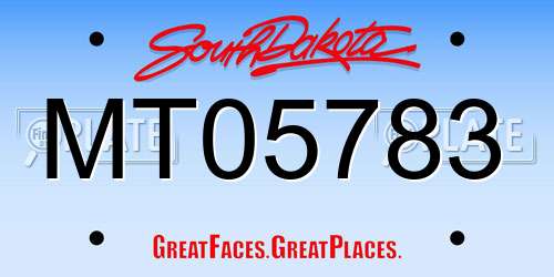MT05783 South Dakota License Plate