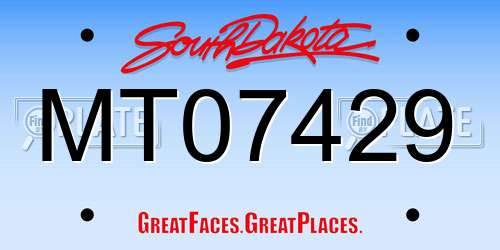 MT07429 South Dakota License Plate