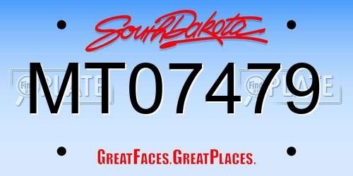 MT07479 South Dakota License Plate
