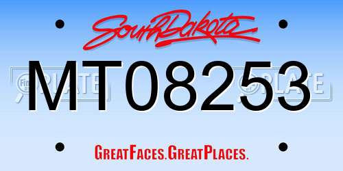 MT08253 South Dakota License Plate