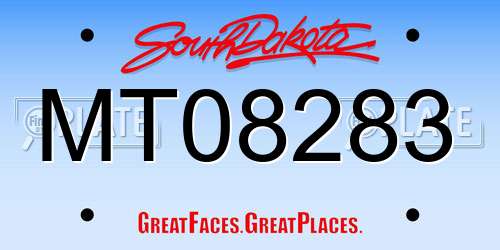 MT08283 South Dakota License Plate