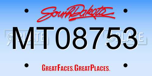 MT08753 South Dakota License Plate