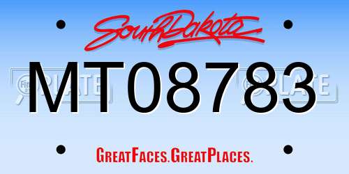 MT08783 South Dakota License Plate