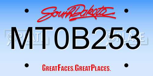 MT0B253 South Dakota License Plate