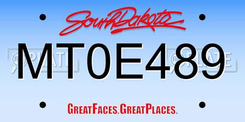 MT0E489 South Dakota License Plate