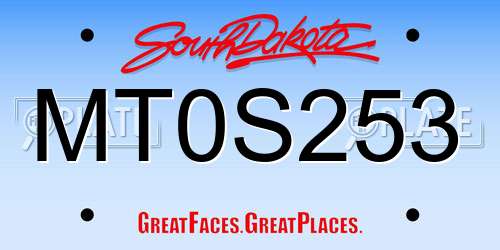 MT0S253 South Dakota License Plate