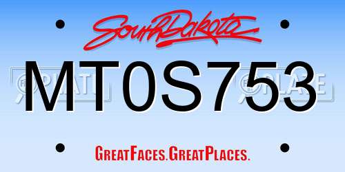 MT0S753 South Dakota License Plate