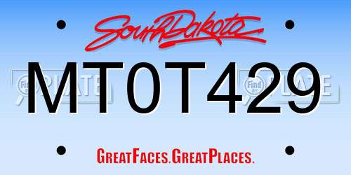 MT0T429 South Dakota License Plate