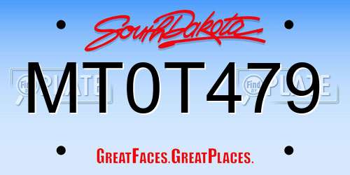 MT0T479 South Dakota License Plate