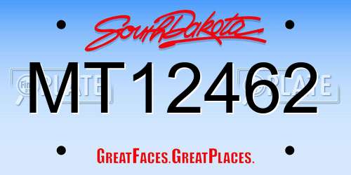 MT12462 South Dakota License Plate