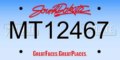 MT12467 South Dakota License Plate