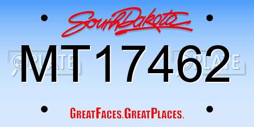 MT17462 South Dakota License Plate