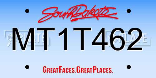 MT1T462 South Dakota License Plate