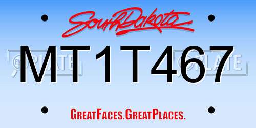 MT1T467 South Dakota License Plate