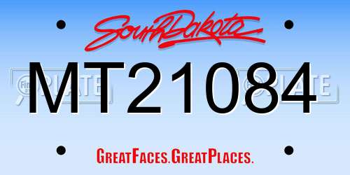 MT21084 South Dakota License Plate