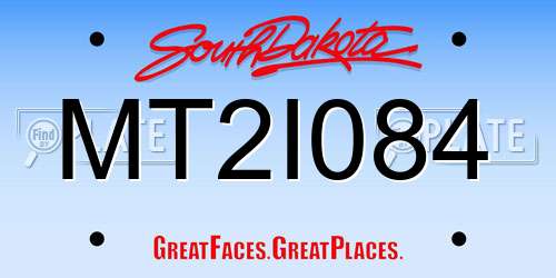 MT2I084 South Dakota License Plate
