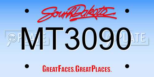 MT3090 South Dakota License Plate