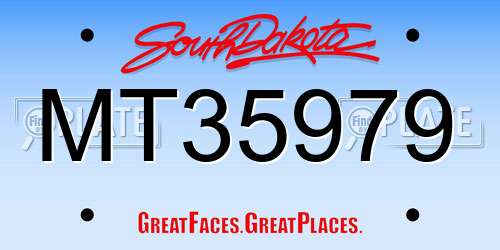 MT35979 South Dakota License Plate