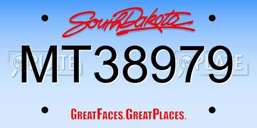 MT38979 South Dakota License Plate