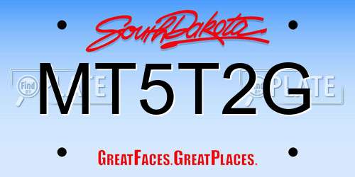 MT5T2G South Dakota License Plate