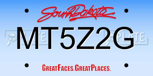 MT5Z2G South Dakota License Plate