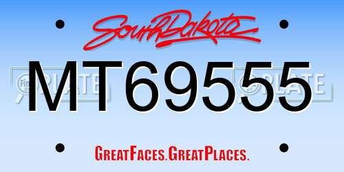 MT69555 South Dakota License Plate