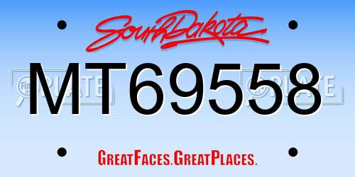 MT69558 South Dakota License Plate