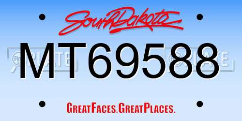 MT69588 South Dakota License Plate