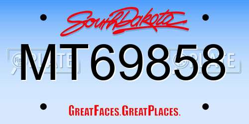 MT69858 South Dakota License Plate