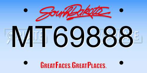 MT69888 South Dakota License Plate