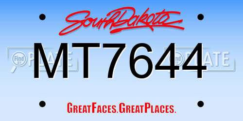 MT7644 South Dakota License Plate