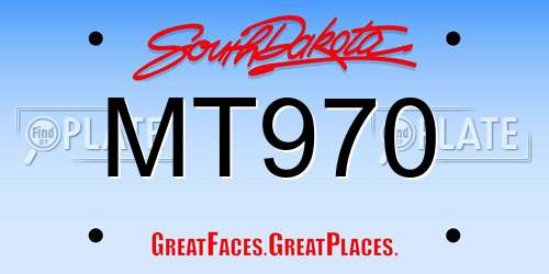 MT970 South Dakota License Plate