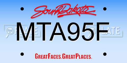 MTA95F South Dakota License Plate