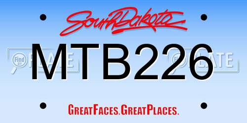 MTB226 South Dakota License Plate