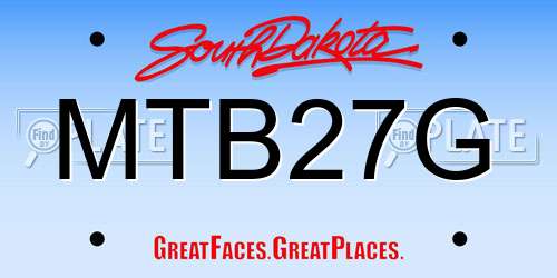 MTB27G South Dakota License Plate